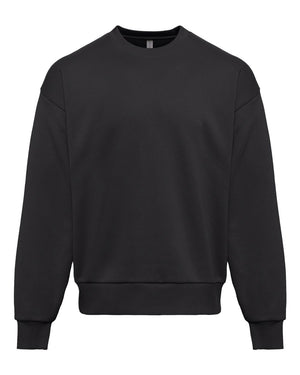 Next Level 9007 Unisex Heavyweight Crewneck Sweatshirt in Graphite Black — supplier front view