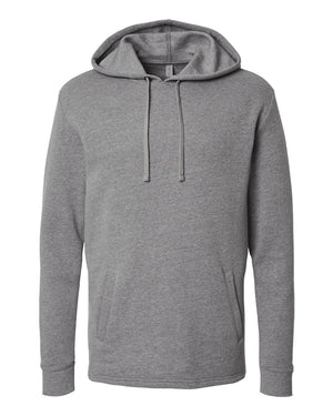Next Level 9300 Unisex Malibu Welt Pocket Hoodie Sweatshirt in Heather Grey — supplier front view