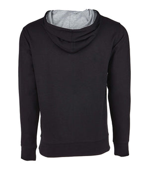 Next Level 9301 Unisex Laguna Hoodie Sweatshirt in Black/ Heather Grey — supplier back view