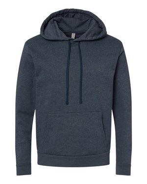 Next Level 9302 Unisex Malibu Hoodie Sweatshirt in Heather Midnight Navy — supplier front view