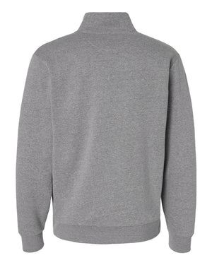 Next Level 9643 Unisex Fleece Quarter-Zip Pullover in Heather Grey — supplier back view