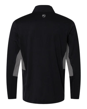 Puma Golf 628858 Men's Pure 2.0 Quarter-Zip — back - Puma Black/ Slate Sky