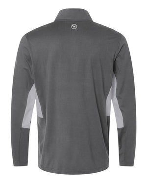 Puma Golf 628858 Men's Pure 2.0 Quarter-Zip — back - Slate Sky/ Ash Grey