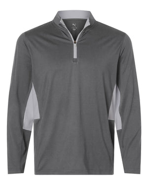 Puma Golf 628858 Men's Pure 2.0 Quarter-Zip — front - Slate Sky/ Ash Grey