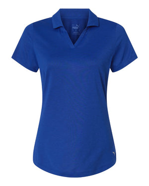 Puma Golf 631051 Womens Icon Heather Polo — front - Festive Blue Heather