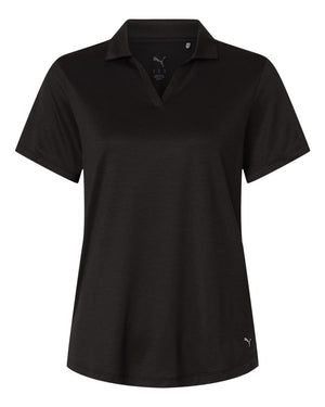 Puma Golf 631051 Womens Icon Heather Polo — front - Puma Black Heather