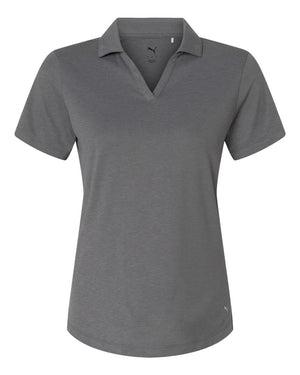 Puma Golf 631051 Womens Icon Heather Polo — front - Slate Sky Heather