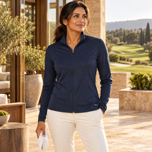 Puma Golf 631052 Women's Icon 2.0 Full-Zip — Deep Navy — luxury golf clubhouse lifestyle