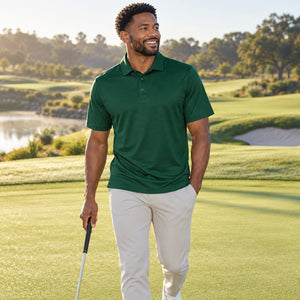 Puma Golf 631055 Men's Icon Polo 2.0 — Dark Myrtle — golf course lifestyle