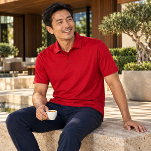 Puma Golf 631055 Men's Icon Polo 2.0 — Strong Red — clubhouse lifestyle