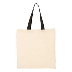 Q-Tees QTB6000 Economical Tote - Natural / Black - Back