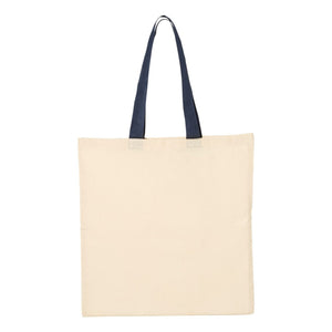 Q-Tees QTB6000 Economical Tote - Natural / Navy - Back