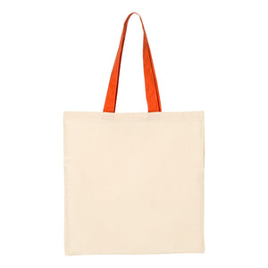 Q-Tees QTB6000 Economical Tote - Natural / Orange - Back