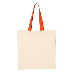 Q-Tees QTB6000 Economical Tote - Natural / Orange