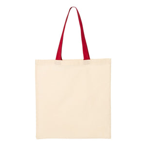 Q-Tees QTB6000 Economical Tote - Natural / Red