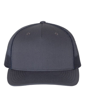 Richardson 112FP Five-Panel Trucker Cap in Ombre Blue / Navy – front view