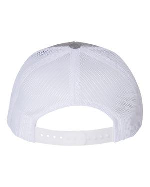 Richardson 112Y Youth Trucker Snapback Cap in Heather Grey / White – back view