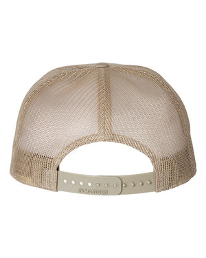 Richardson 168 Seven-Panel Trucker Cap in Brown / Khaki – back view