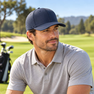 Richardson 632 Laser Perf R-Flex Cap in Navy – lifestyle view 2