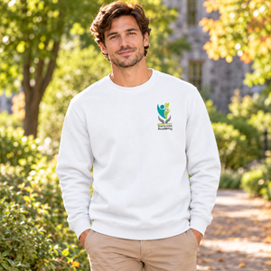 White Sherbrooke Academy embroidered crewneck