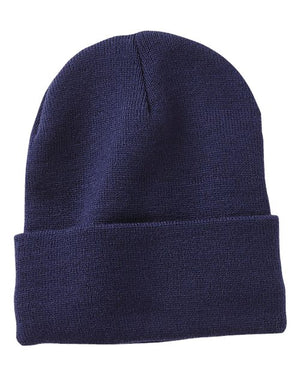 Sportsman SP12SL 12-inch Sherpa-Lined Cuffed Beanie front view - Navy