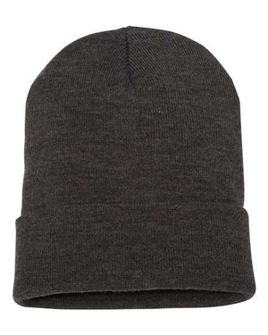 YP Classics 1501KC Cuffed Beanie front view - Dark Grey