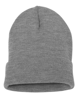 YP Classics 1501KC Cuffed Beanie back view - Heather