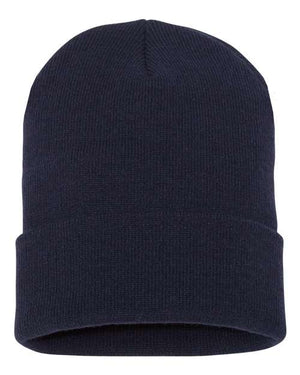 YP Classics 1501KC Cuffed Beanie back view - Navy