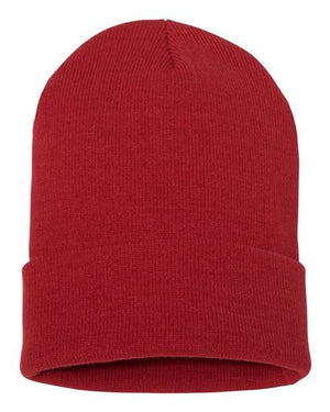 YP Classics 1501KC Cuffed Beanie front view - Red