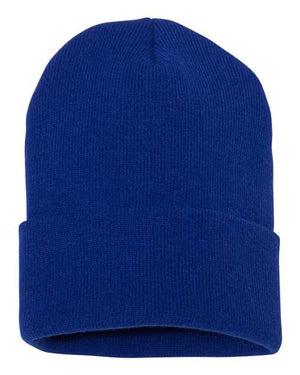 YP Classics 1501KC Cuffed Beanie back view - Royal
