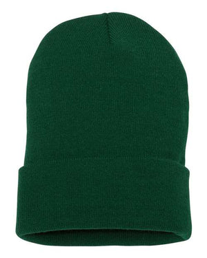 YP Classics 1501KC Cuffed Beanie back view - Spruce