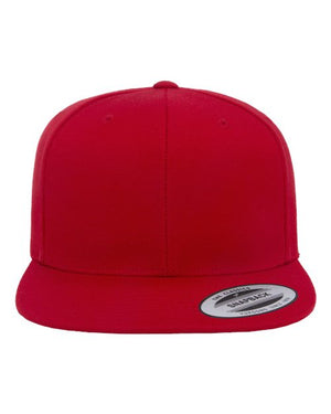 YP Classics 6089M Premium Flat Bill Snapback Cap — Red — full-size front product photo